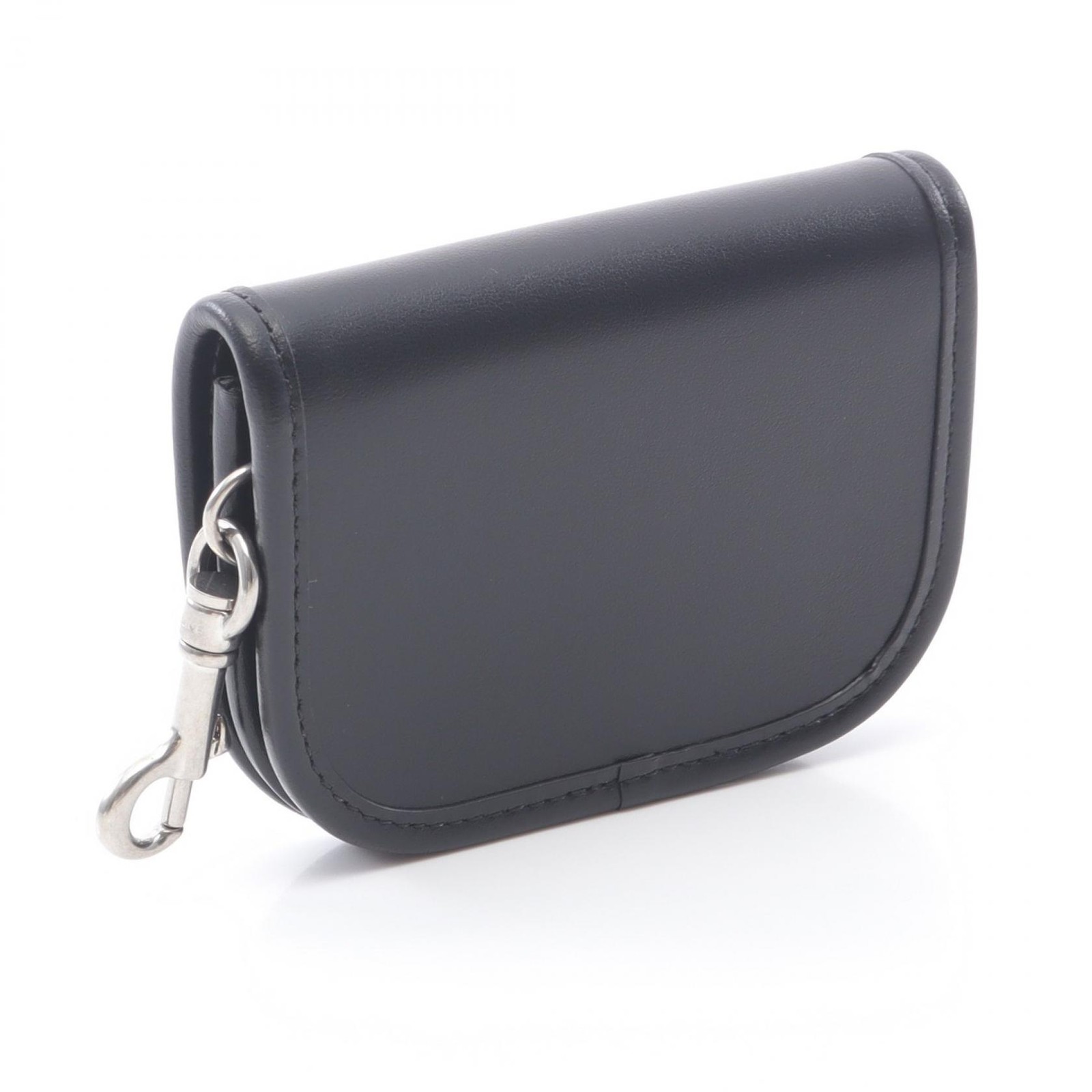 CELINE Nano Buzas Triomphe Key Ring holder 10P403DQ138DI leather Black NEW Women