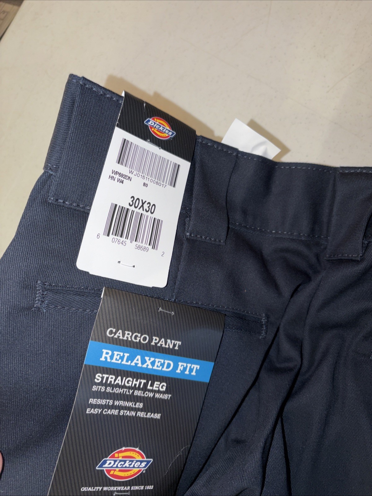 Dickies Men’s Relaxed Straight-Fit Cargo Work Pant, blue Dark Navy 30X30