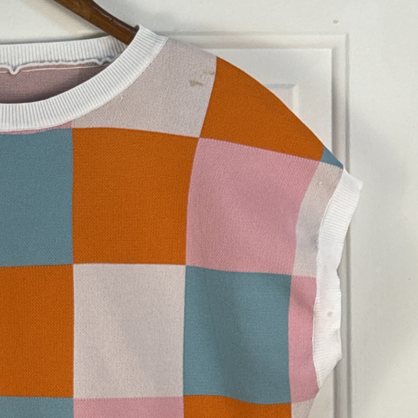 Retro 50s Style Colorful Checker Crop Top