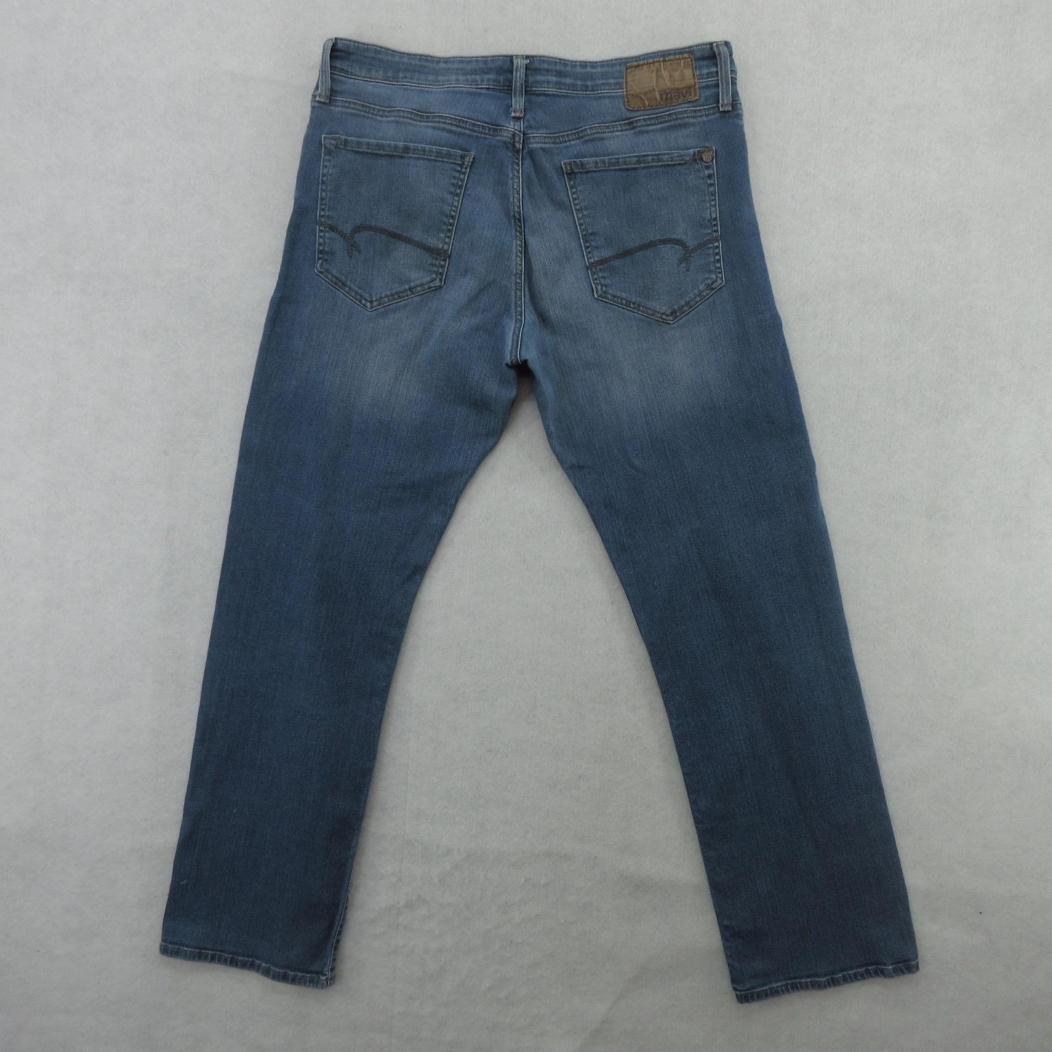Mavi Jeans Mens 33×30 Blue Medium Wash Slim Straight Stretch Denim Pants Casual