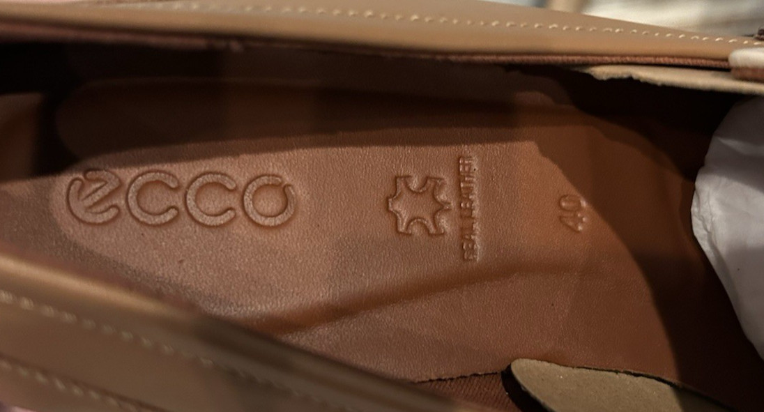 ECCO Women’s Dress Classic Leather Loafer Shoe NEW EU 40 US 9-9.5 Tan Preppy