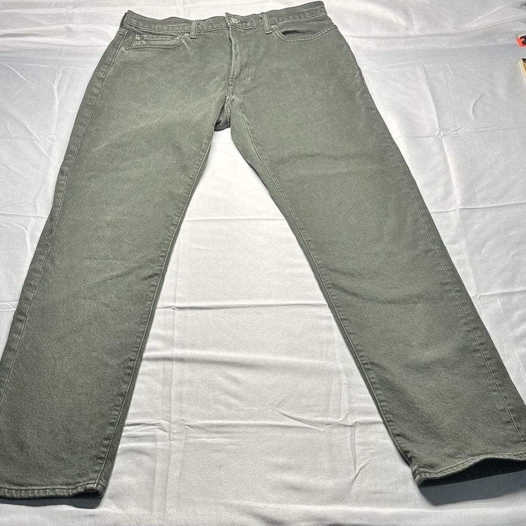 Abercrombie & Fitch A&F Vintage Stretch 90’s Straight Jeans Olive Green 32×34