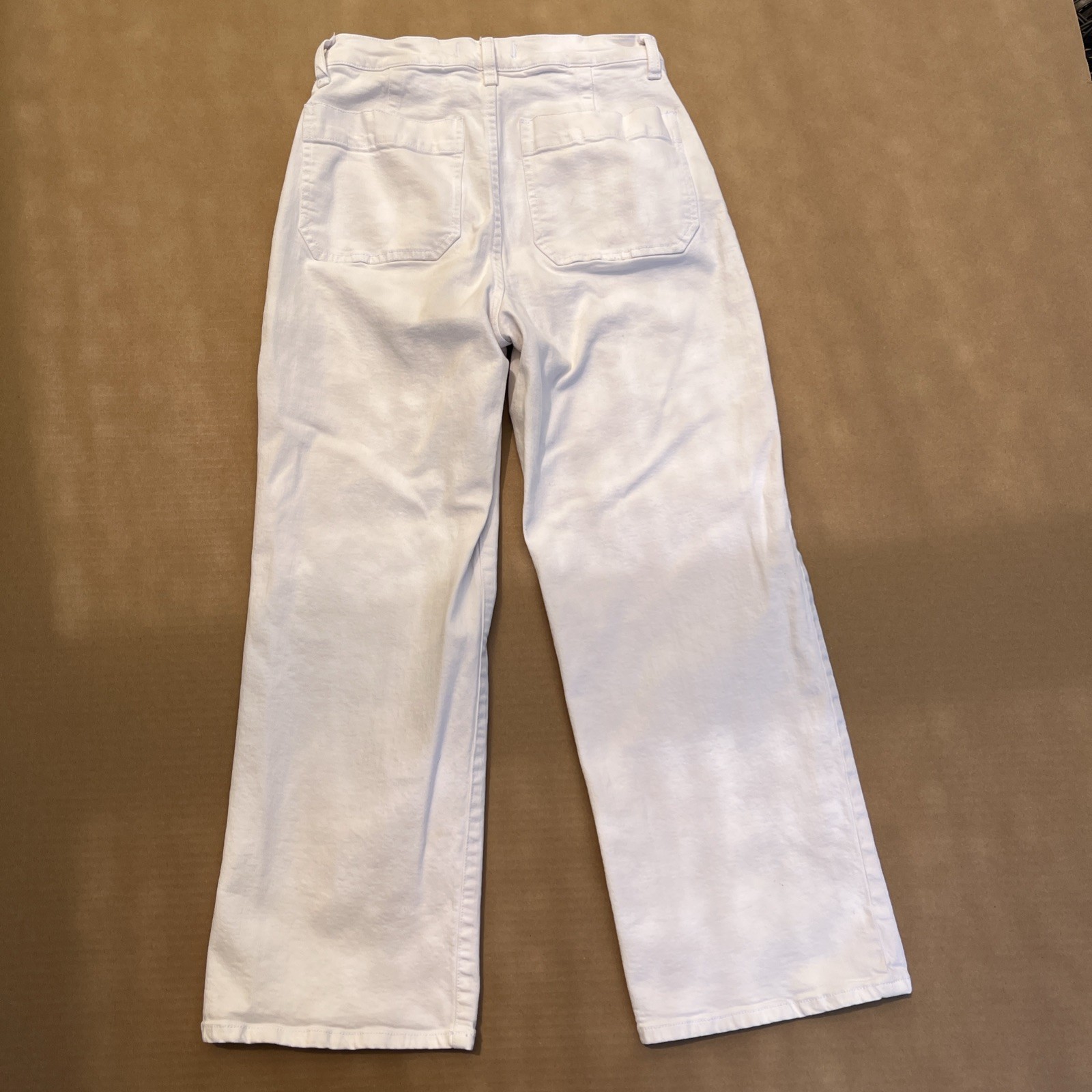 Madewell Slim Wide-Leg Crop Pants White Size 27 Button Closure Zipper Fly