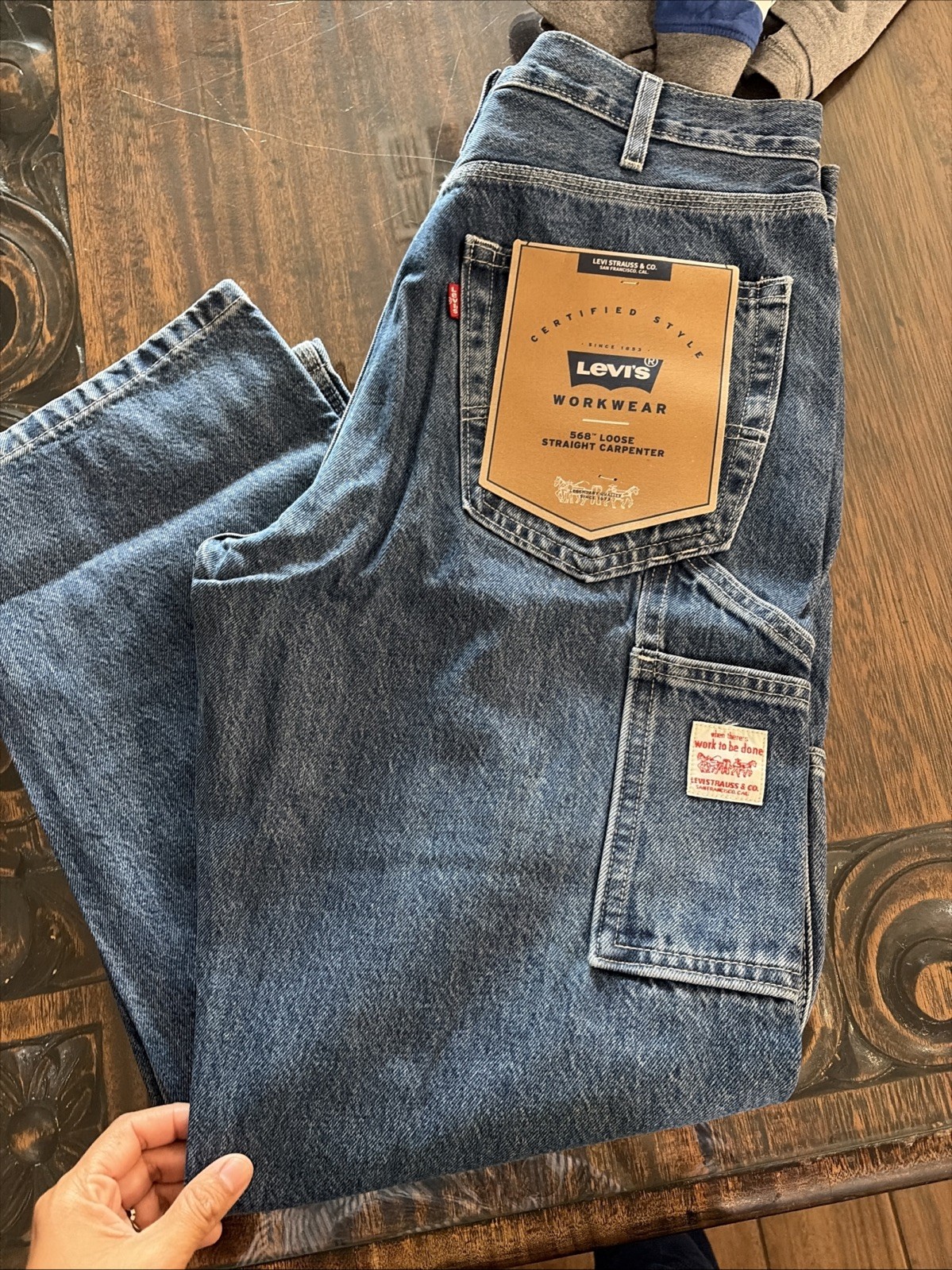 Levi’s New with Tags Men’s 568 Original Straight Loose Fit Jeans Carpenter Blue