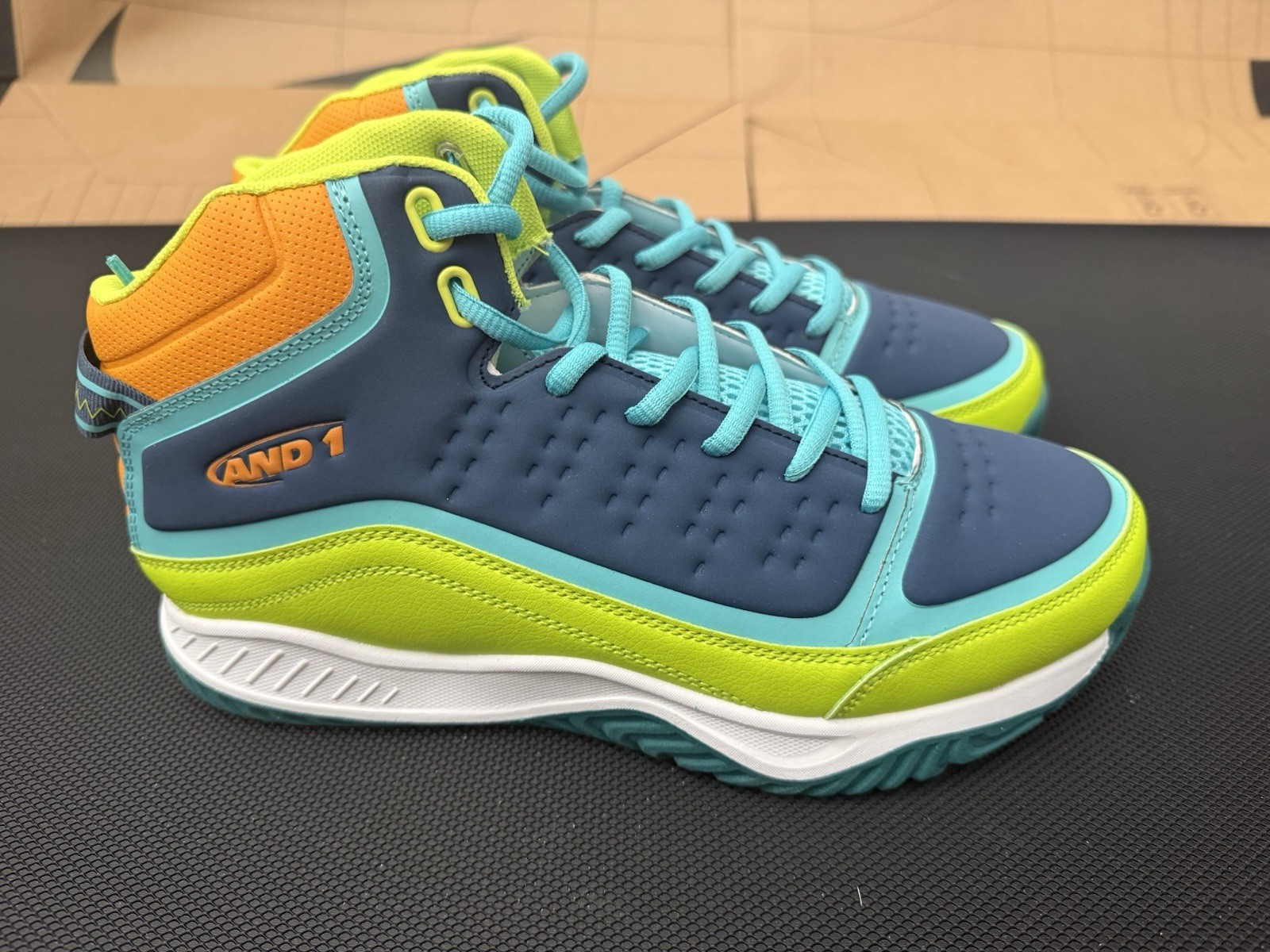And 1 Shoes Brand New Pulse 2.0 TPR Neon Green Blue Teal size 9.5 Men