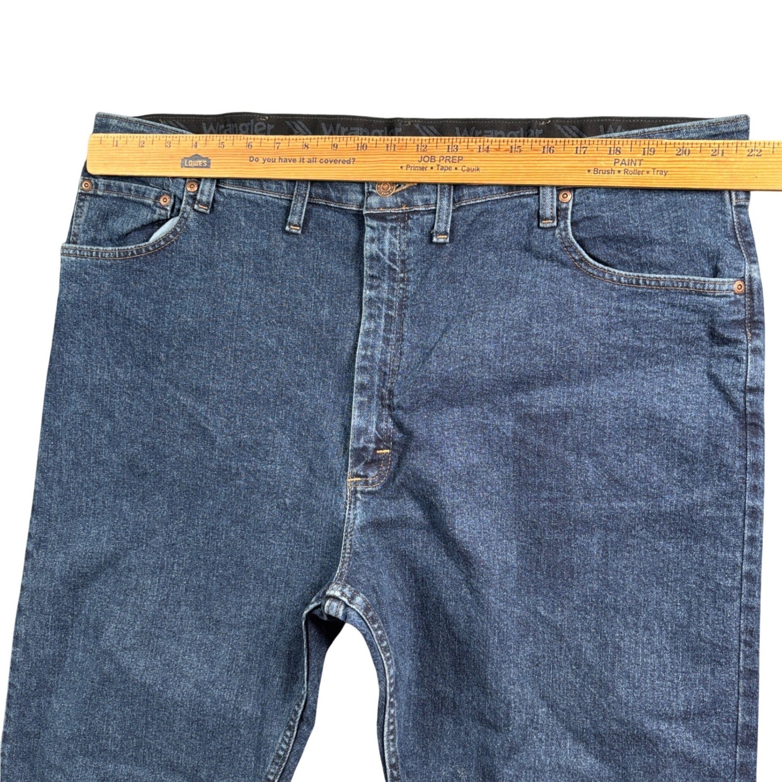 Wrangler Regular Fit Jeans Men 44×28 (Tag 44×30) Dark Wash Comfort Flex Waist