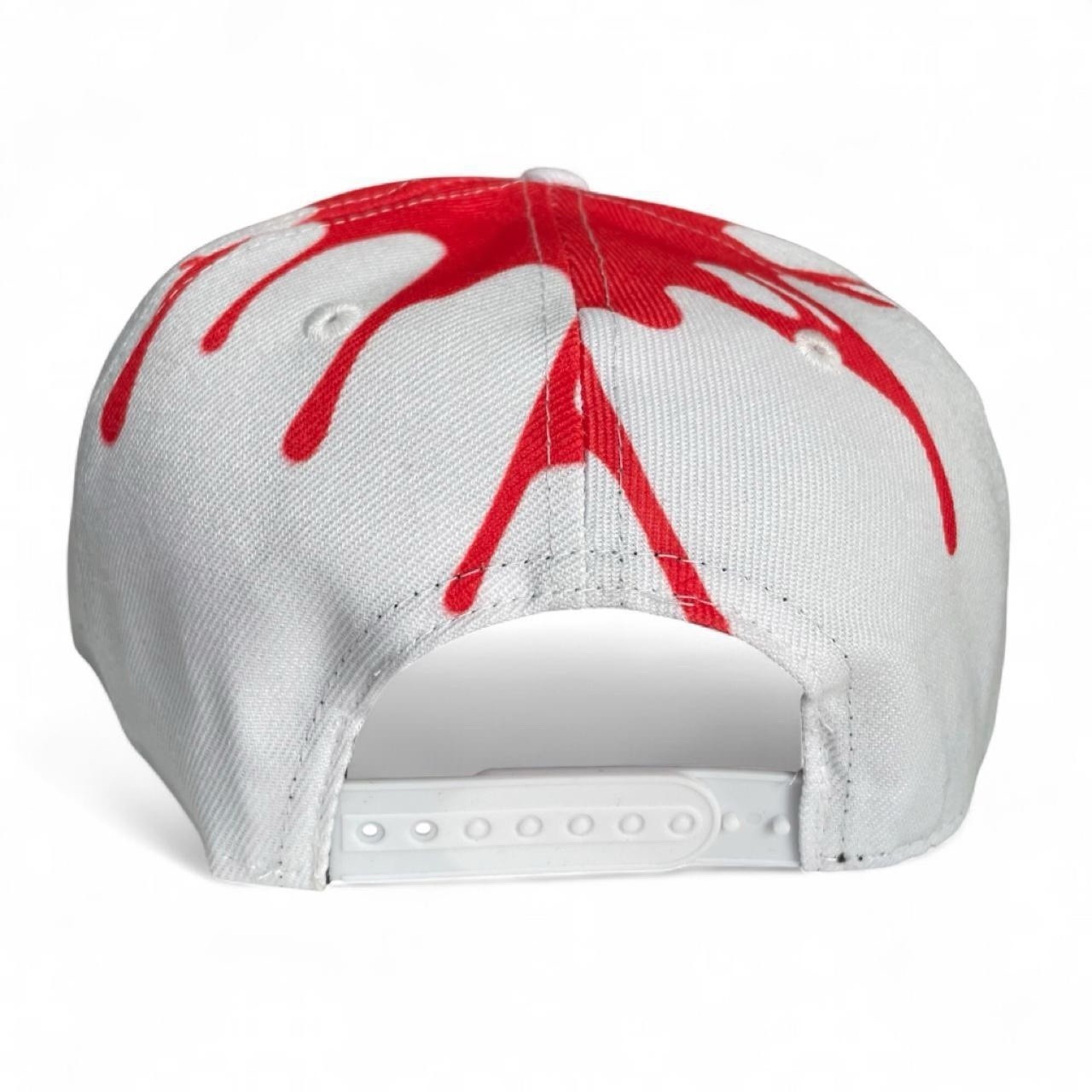 Jaws Hat White/Red Blood Splatter Snapback Movie 1975 Embroidered Logo