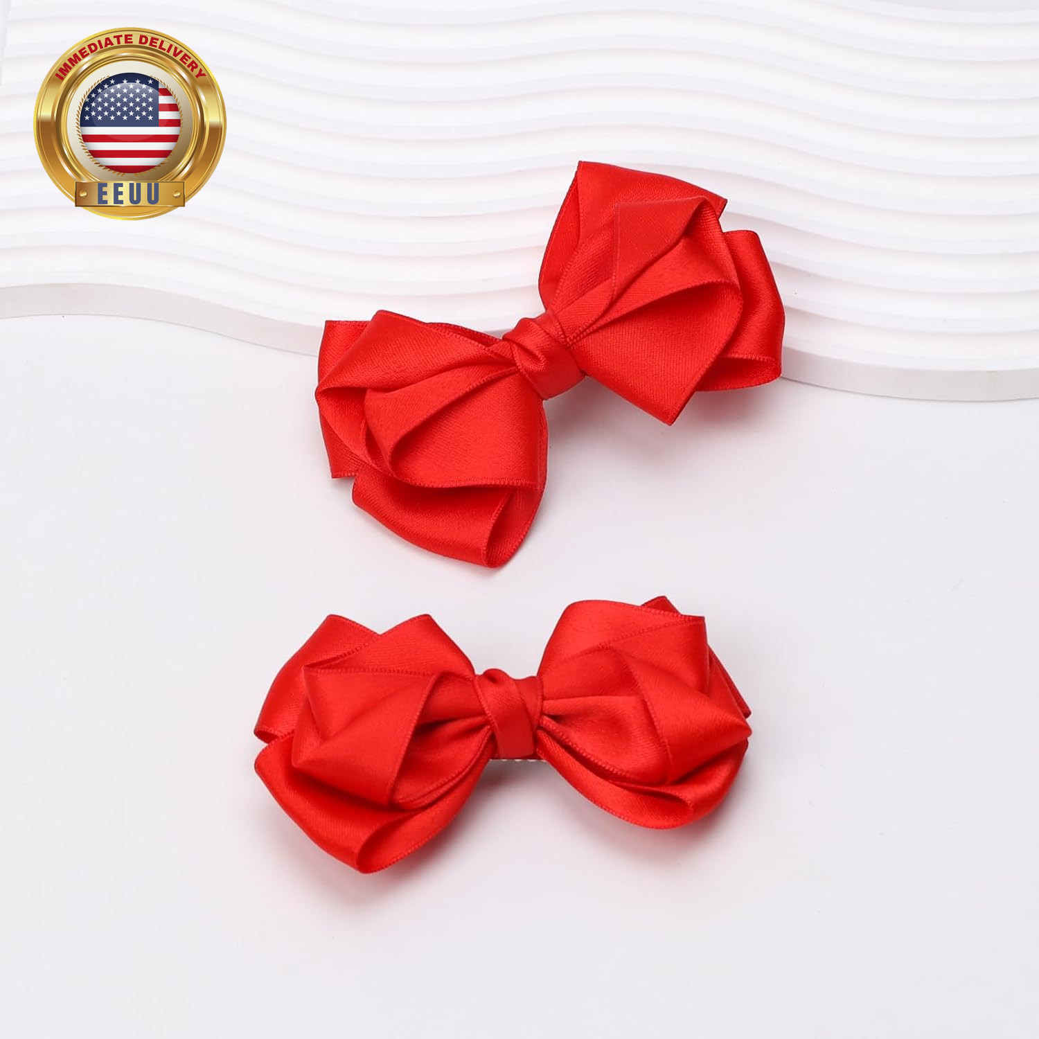 4.5 Inches Unique Hair Bows for Women Girls Thick Ribbon Boutique Alligator Clip