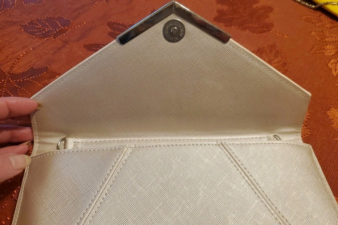 Clutch Bag Silver 100% Polyurethane