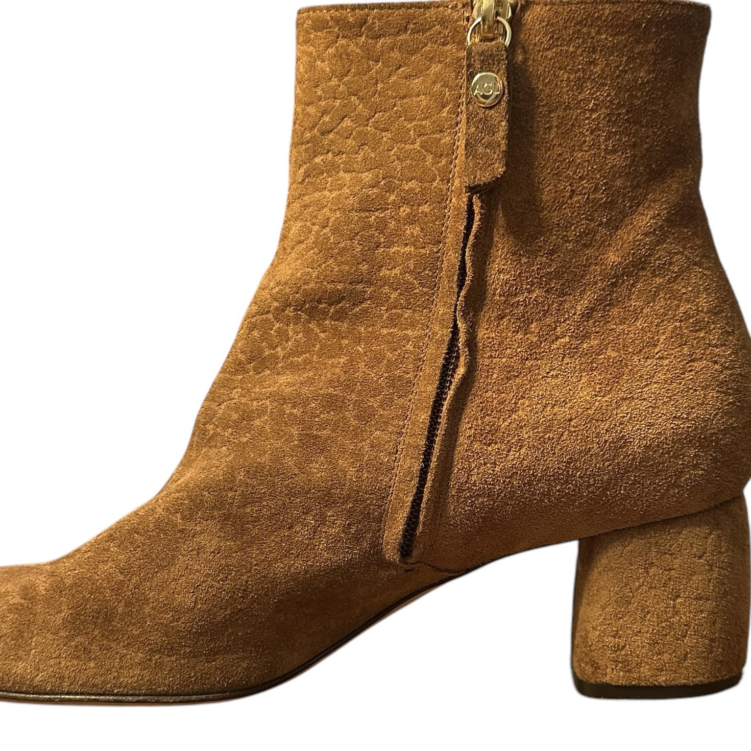 AGL Attilio Giusti Leombruni Womens Ankle Bootie 10/41 Brown Suede Block Heel