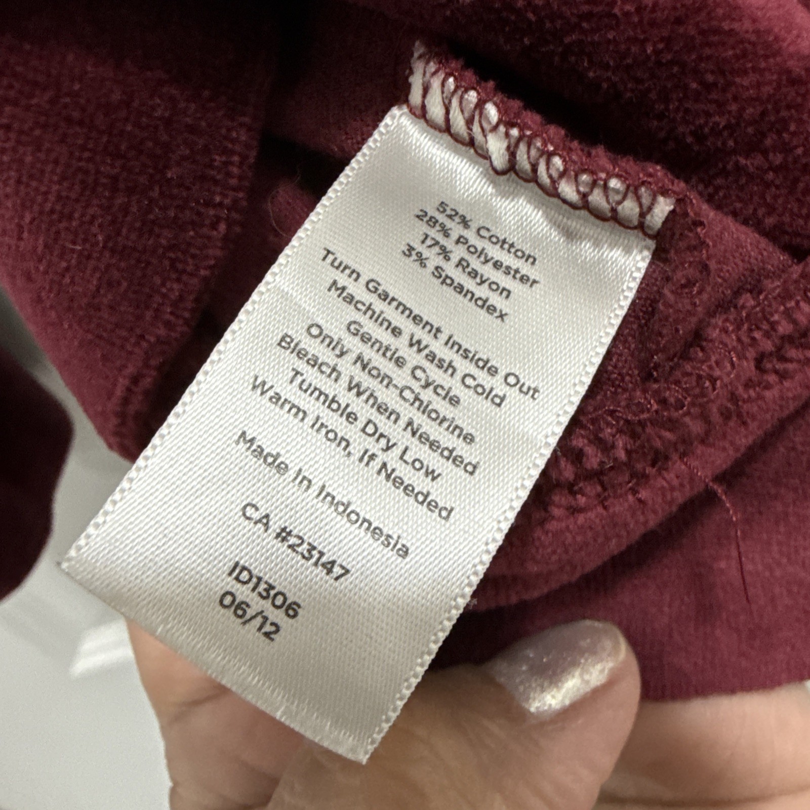 Talbots Velour Zip Front Sweatshirt & Pants Set Size Small Burgundy