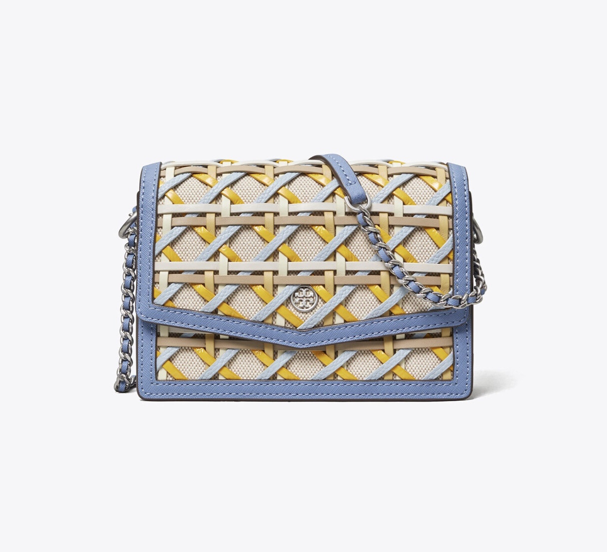 Tory BURCH Robinson Woven Mini Shoulder Bag in Bluewood Size OS AUT $498