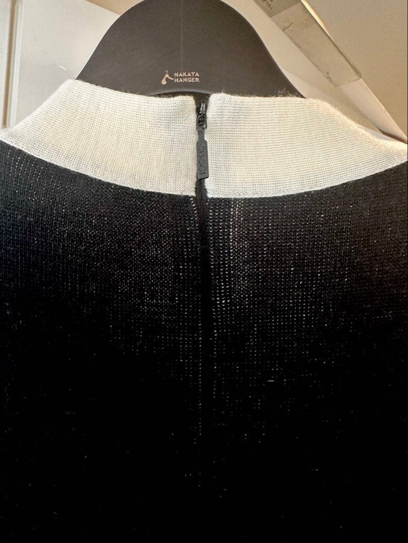 Gucci Knit Dress XS 82cm Length Black GG Logo Bow Tie Wool
