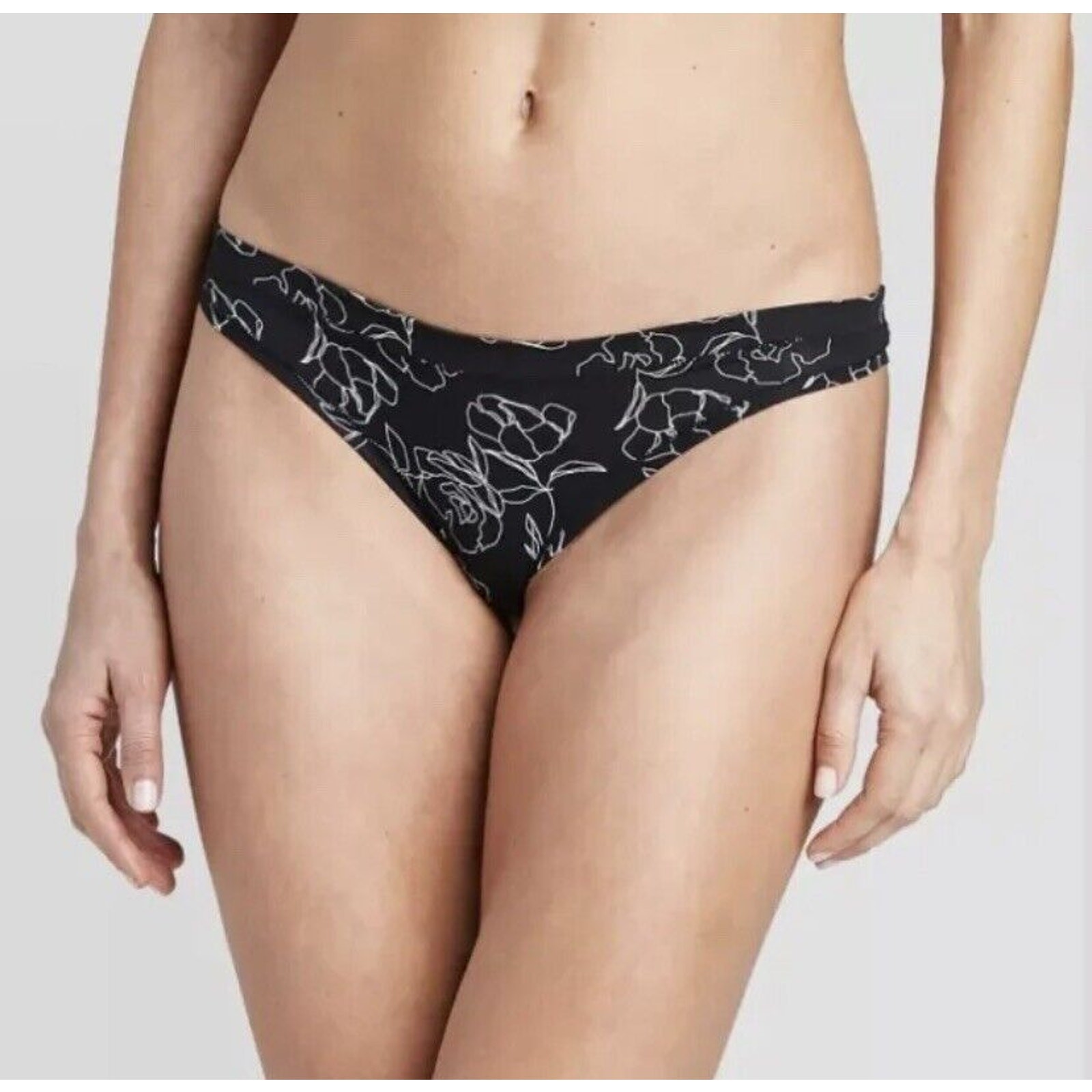 3x NEW Auden Women’s Thong Low rise Full Waistband Elastic Opaque Flora Size S