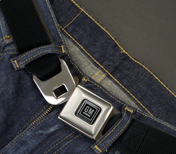 Official GM Logo seatbelt Seat Belt style Belt and Buckle combo BUCKLE-DOWN