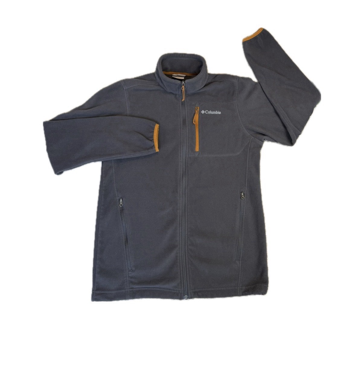 Columbia Men’s Fast Trek II Full Zip Fleece Dark Gray/Orange Trim Small