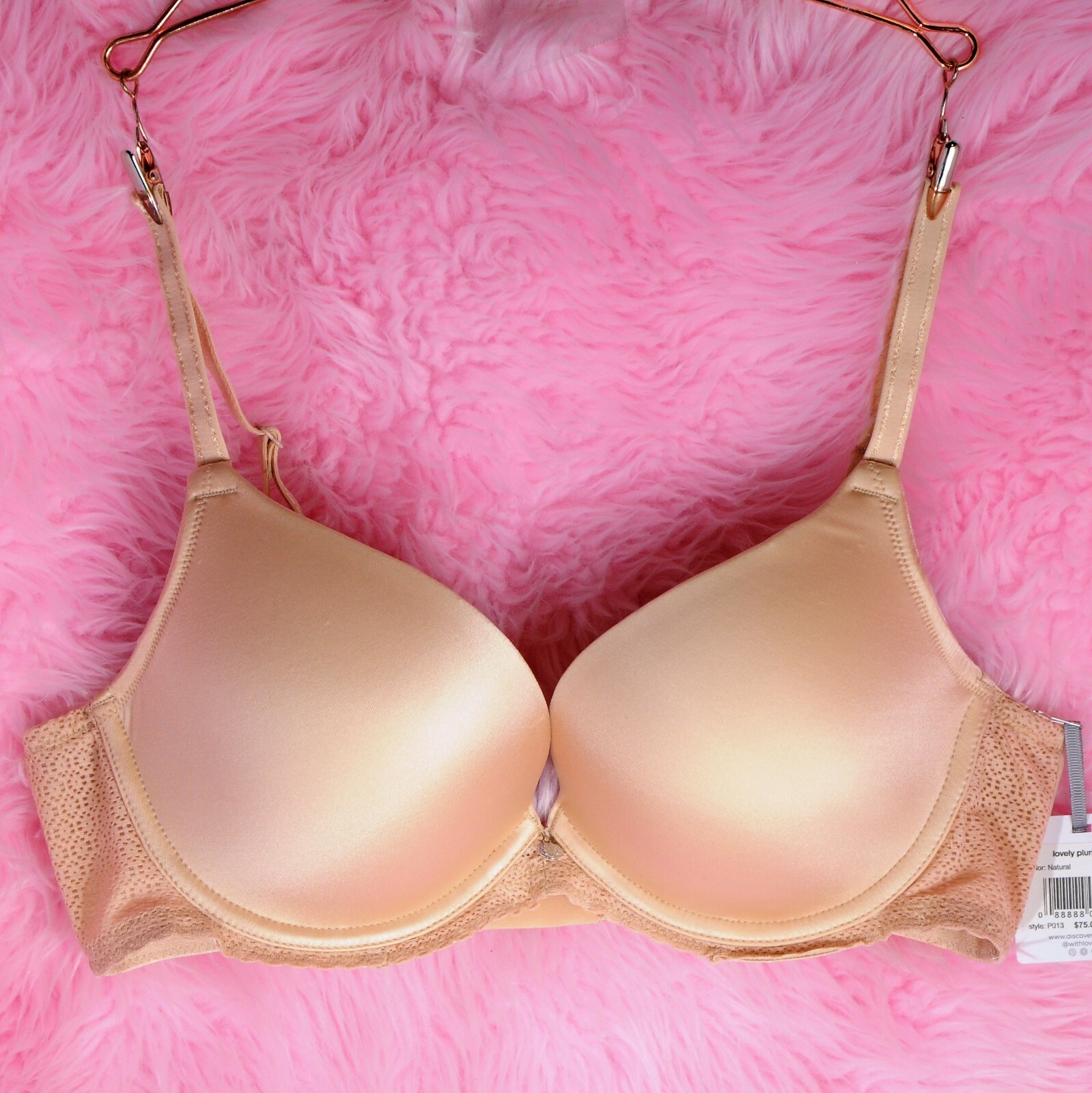 DESIGNER BRA Satin NYLON $75!! molded cup Underwire Plunge 22 sizes 4 Colors!