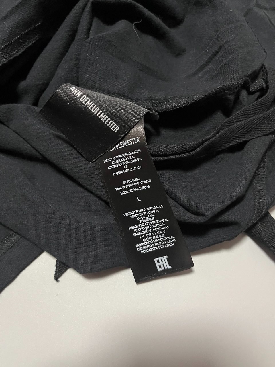 Ann Demeulemeester Emil Relax Fit Boxy T-Shirt ‘Black’ Size L