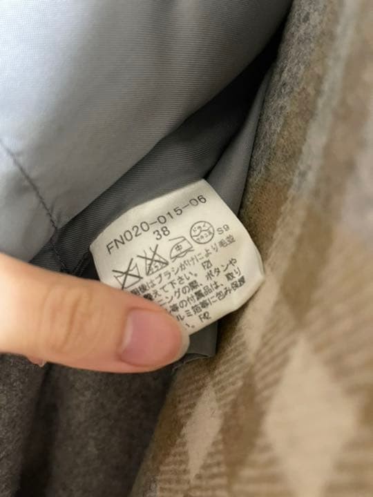 Burberry London Coat Gray Beige Check 38