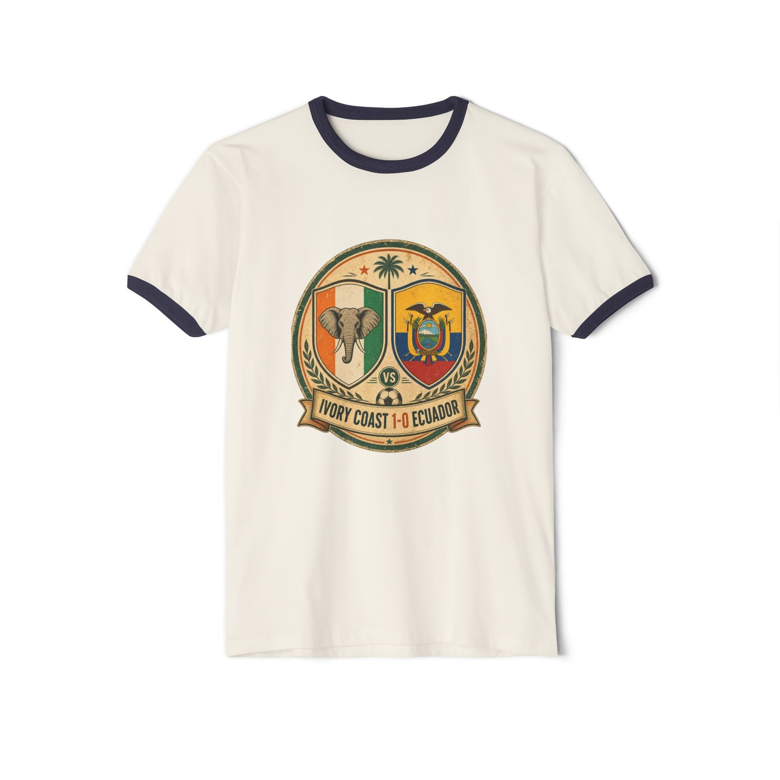 Ivory Coast to Ecuador crest T-Shirt | vintage travel emblem