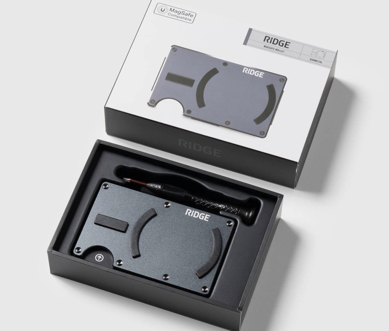RIDGE WALLET | MAGSAFE GUNMETAL + EDC BLACK G6 FEARLESS KEYCHAIN MULTI-TOOL