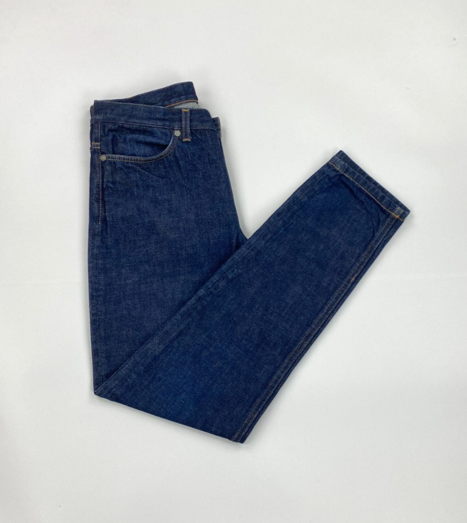 Men’s Dark Blue Wash Asket Jeans W29 L30 Raw Denim Regular Slim Tapered Italy A