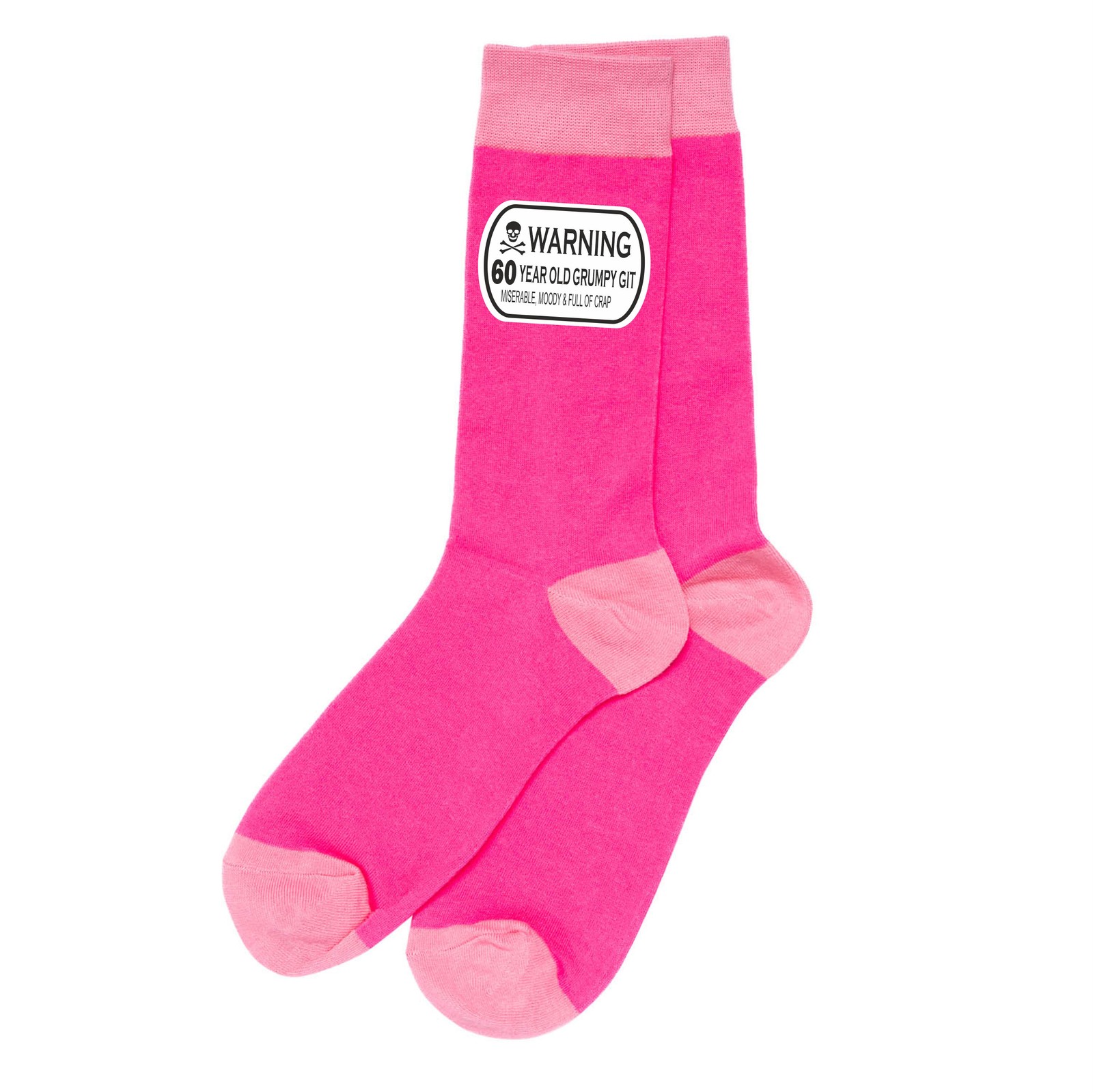 Grumpy Git 60th Ladies Pink Socks Funny Joke Gift For 60 Year Old