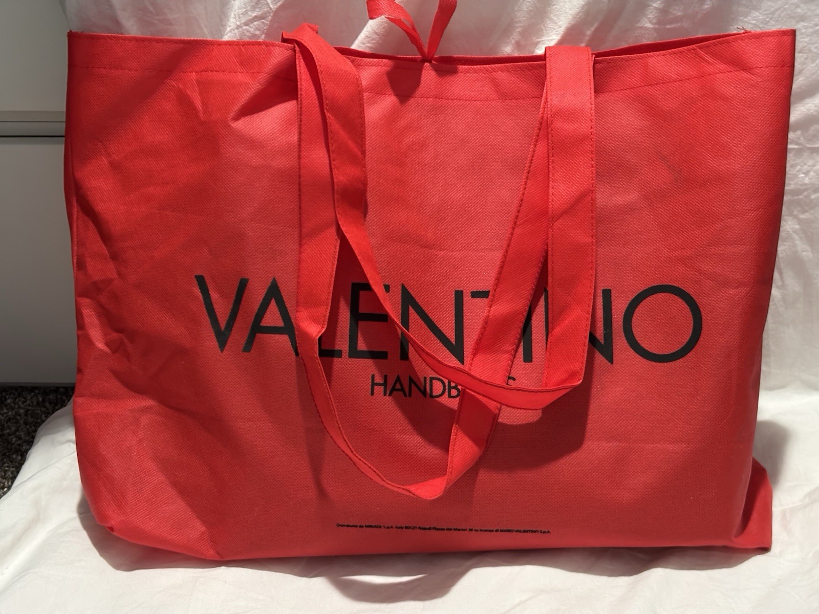 Valentino Red Chevron Shoulder Bag Gold Chain Strap Turn Lock Inner Pockets