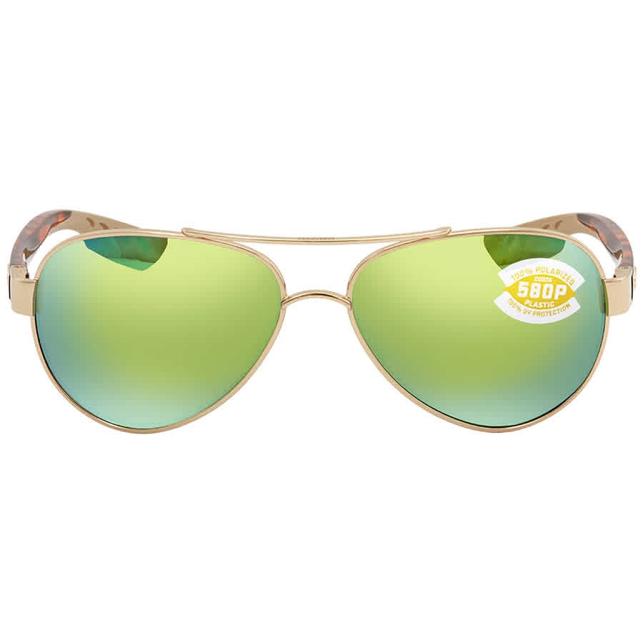 Costa Del Mar LORETO Green Mirror Polarized Polycarbonate Pilot Ladies