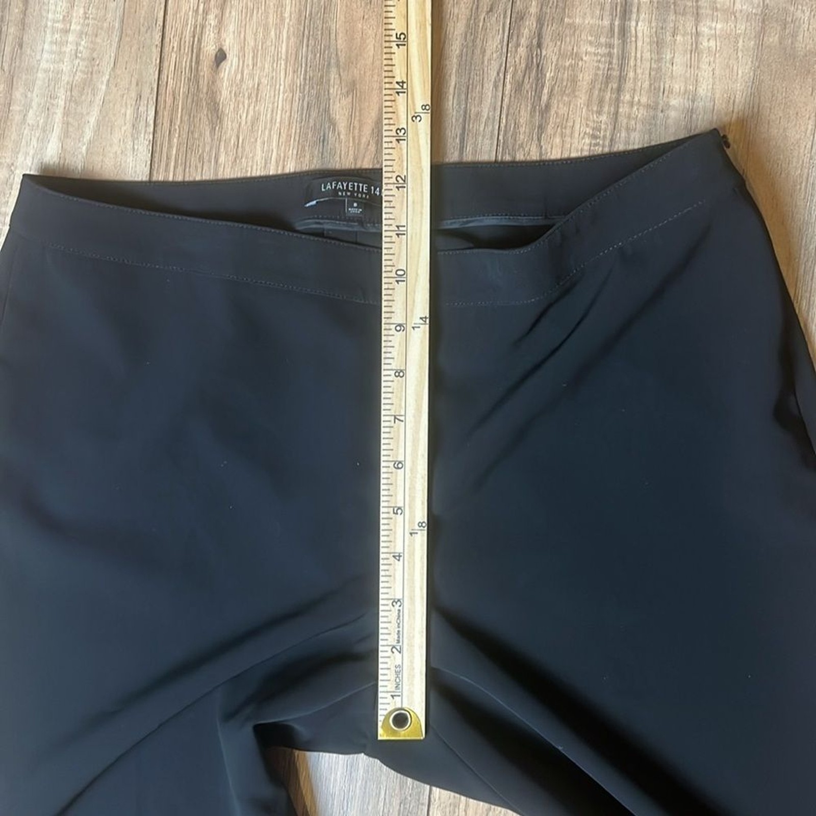 Lafayette 148 New York Slim Black Pants Women’s 8 Bleeker Stretch Dress Trousers