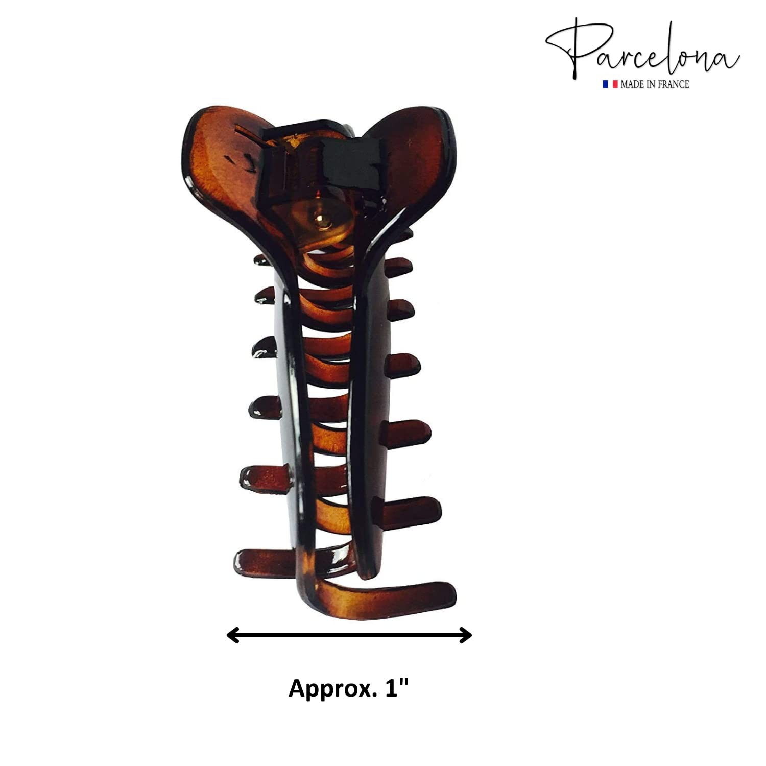 Parcelona French Boss Thin 3 1/2″ Medium Celluloid Jaw Hair Claw for Women