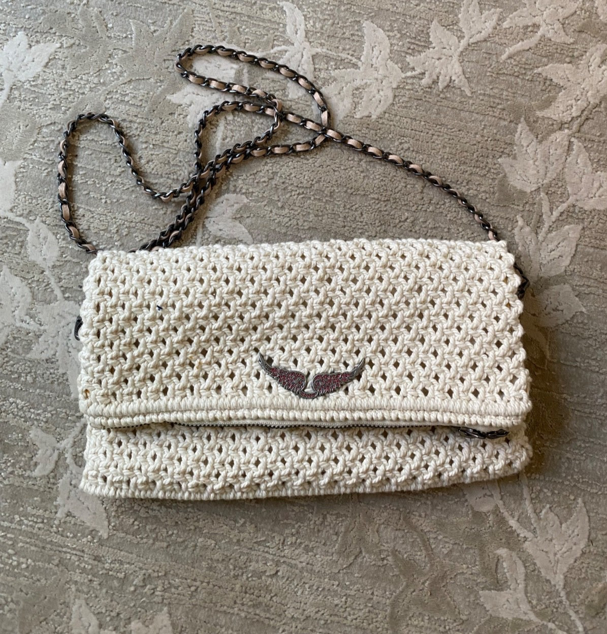 Zadig & Voltaire Crochet Crossbody Bag Cream