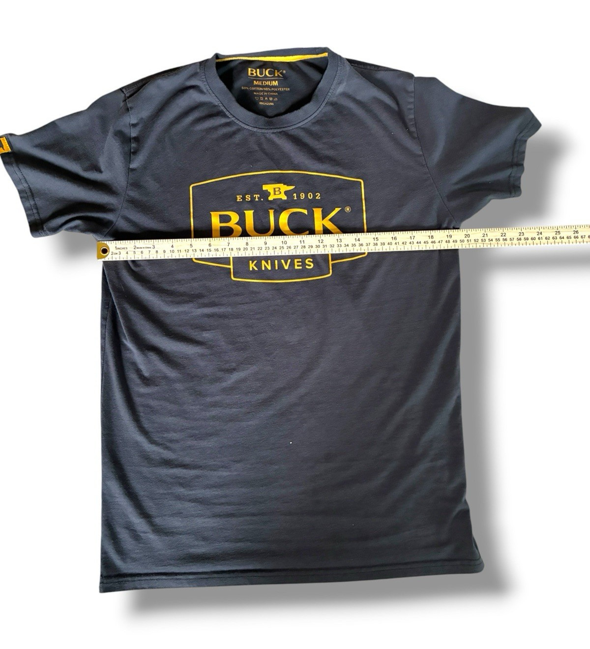 Buck Knives Since 1902 Anvil Logo Men’s Short Sleeve T Shirt Size Med Charcoal