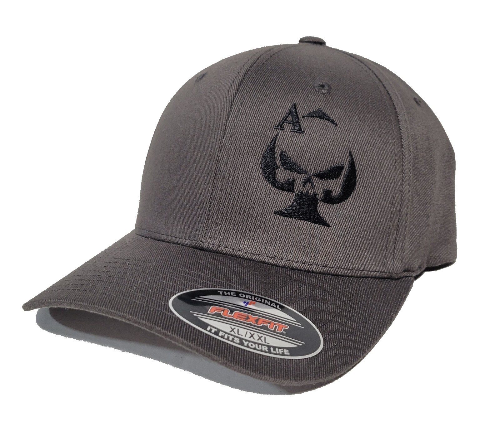 Ace of Spades Sniper Embroidered 2XL XXL FLEXFIT Dark Gray Cap Hat 6277