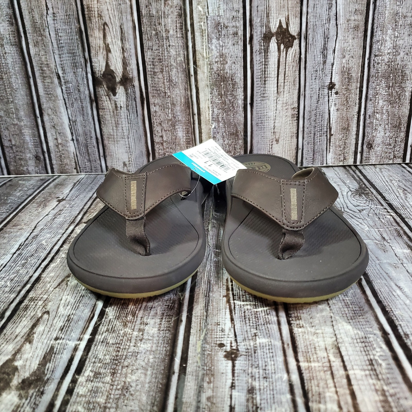 REEF Men’s Phantom Nias Beach Flip Flop Sandals Brown Supported Footbed Size 11