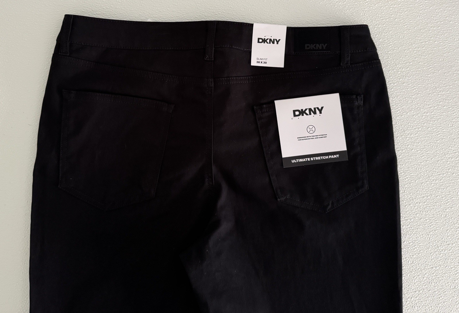 NWT DKNY Mens Ultimate Stretch Pants Stanton Slim Fit 32 33 34 36 38 Black O3