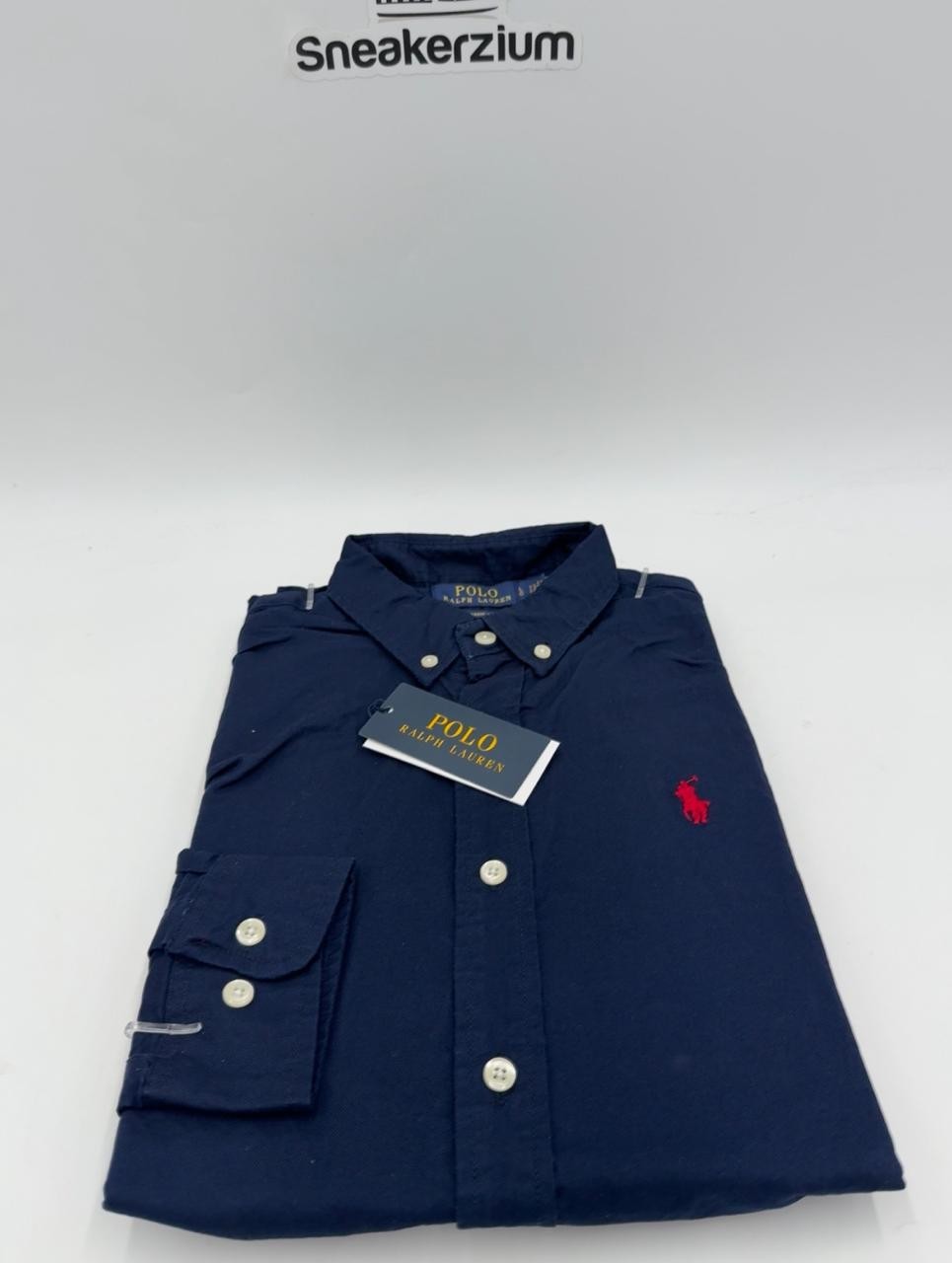Polo Ralph Lauren Navy Oxford Shirt Red logo Classic Fit All Sizes Brand New