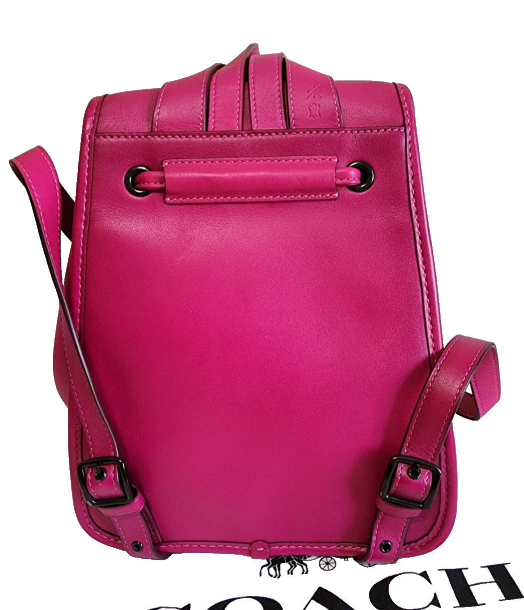 Coach Originals Mini Turn Lock Backpack Cerise (Fuchsia Pink) Leather Style 3334