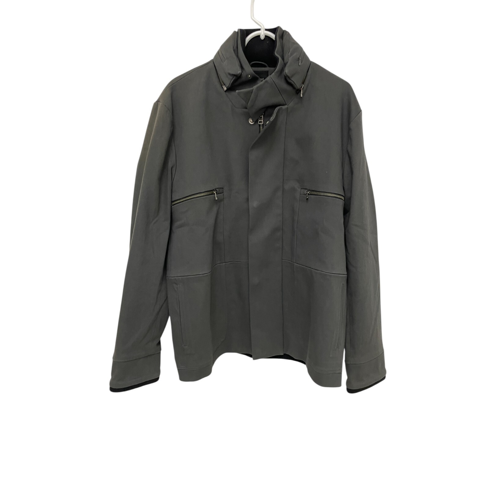 Fremont Snap Zip Front Jacket Mens Size XL Gray Zippered Pockets Long Sleeve