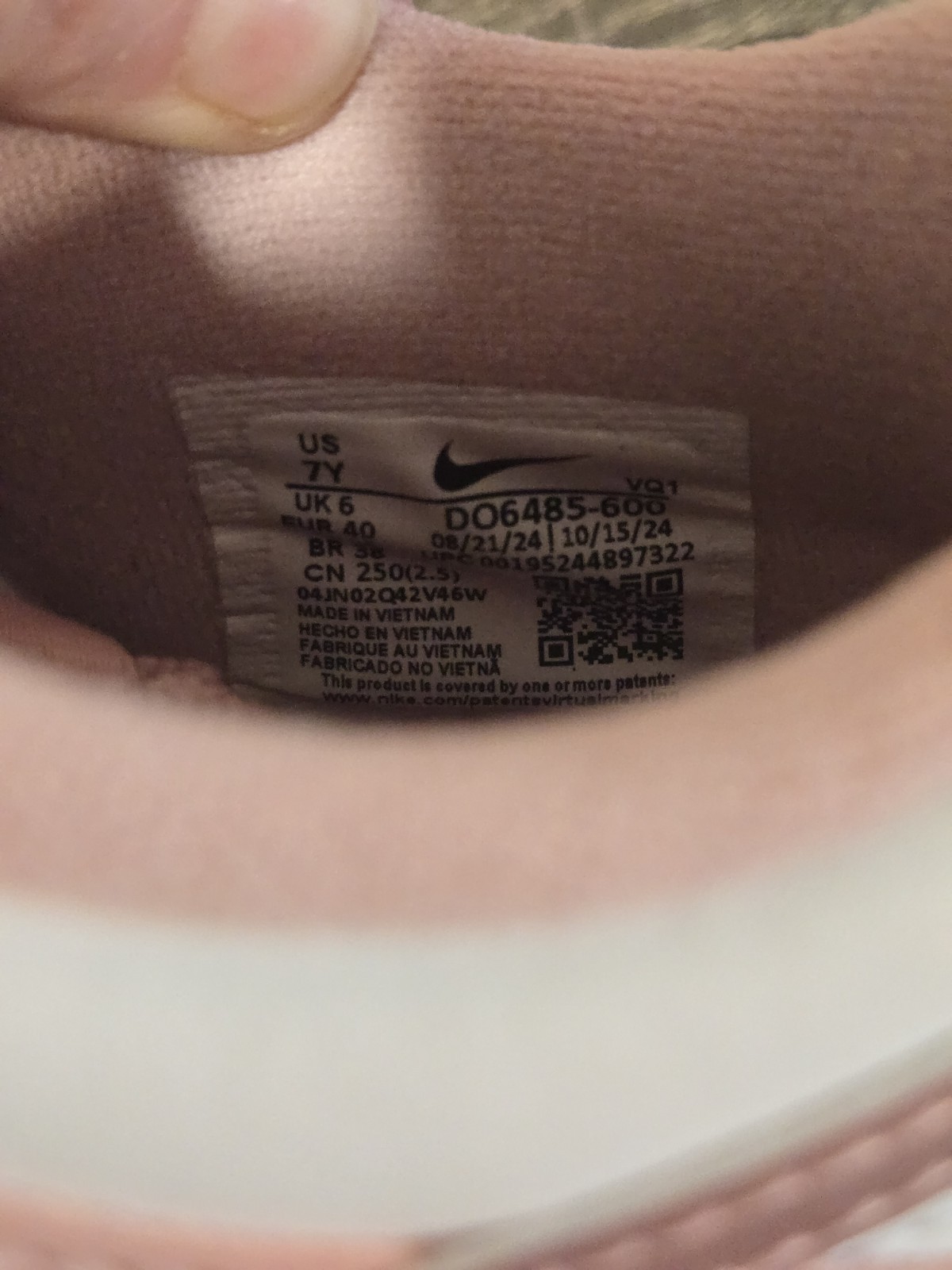 Nike Dunk Low GS Pink Glaze White DO6485-600 Brand New Size 7Y / Women’s 8.5