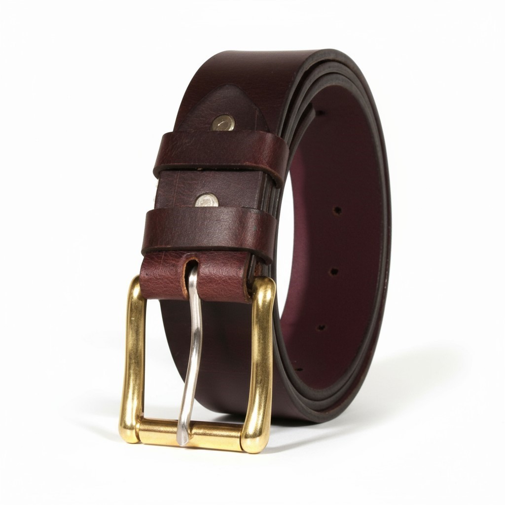 Men’s Leather Belt Genuine Buffalo FULL GRAIN 1.5″ width, Handmade, By Amish