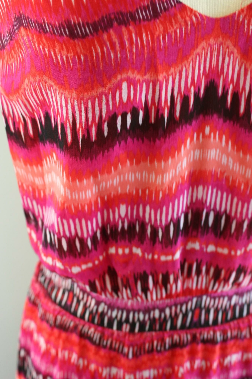 White House Black Market Pink Red Multi Striped Maxi Dress Size XS Summer Casual