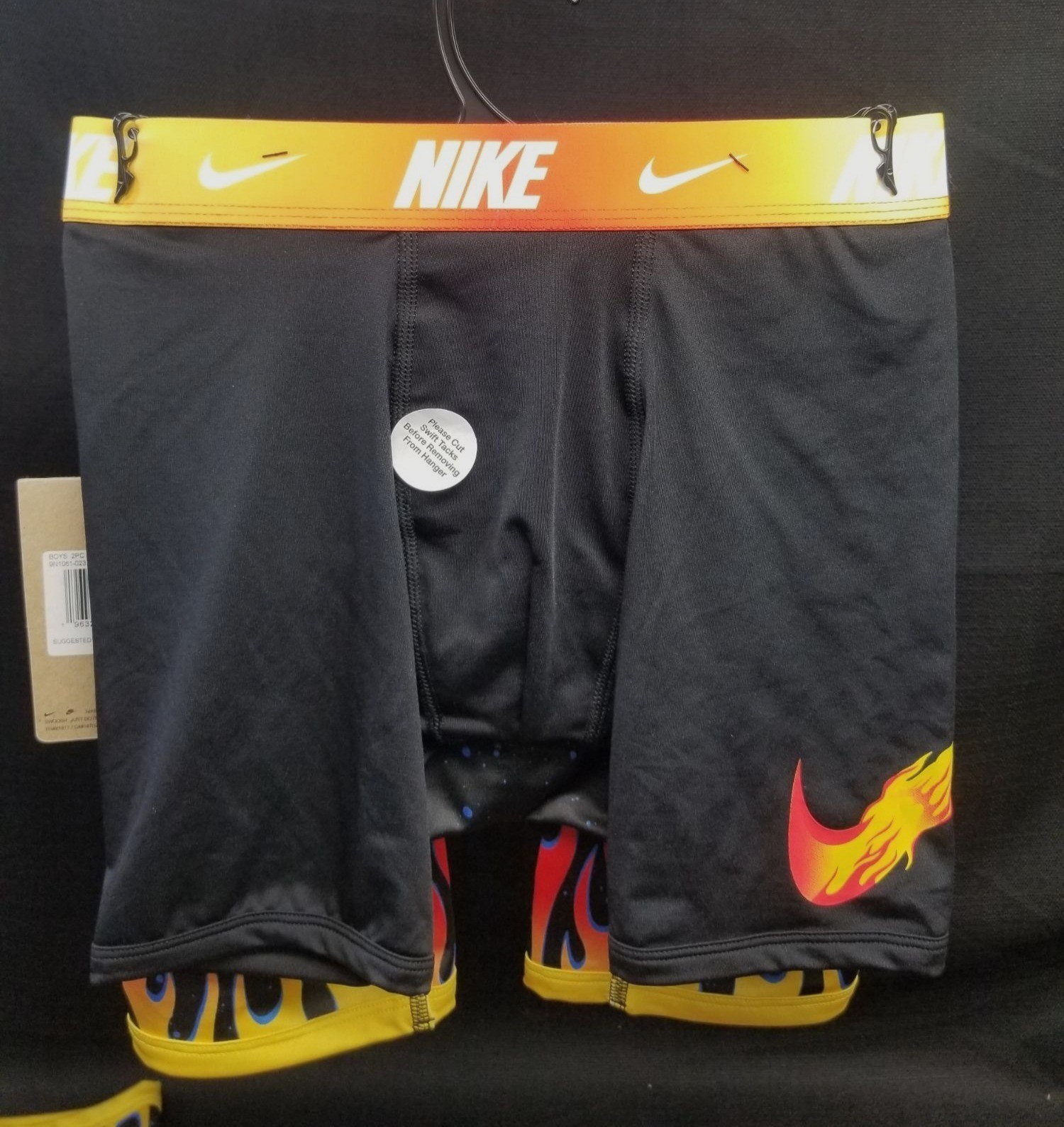 Nike Boys Boxer Briefs 2-Pack Multicolor Black logo Size L (11-13 Years) NEW WIT