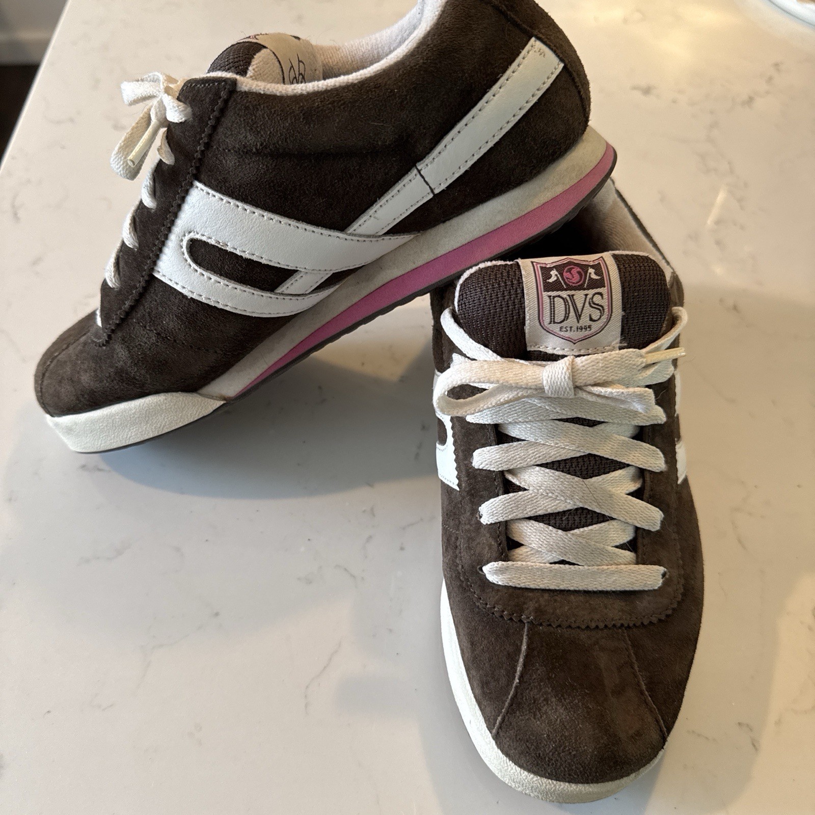DVS Shoe Co Dresden Women’s Skate Sneakers Brown Suede Pink US 6 EU 37 Y2K 2000s