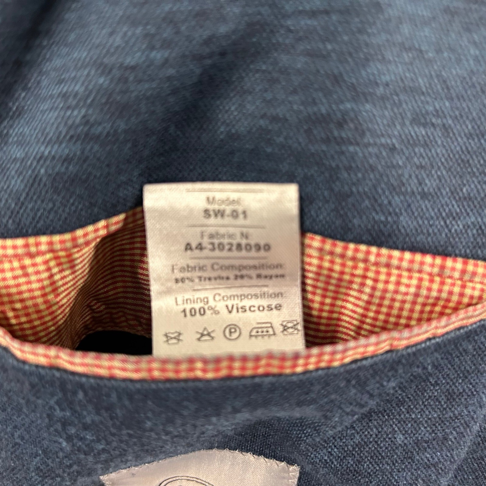 Trunk Club Custom 36R Sport Coat Dark Blue Two Button Vented Trevira Rayon