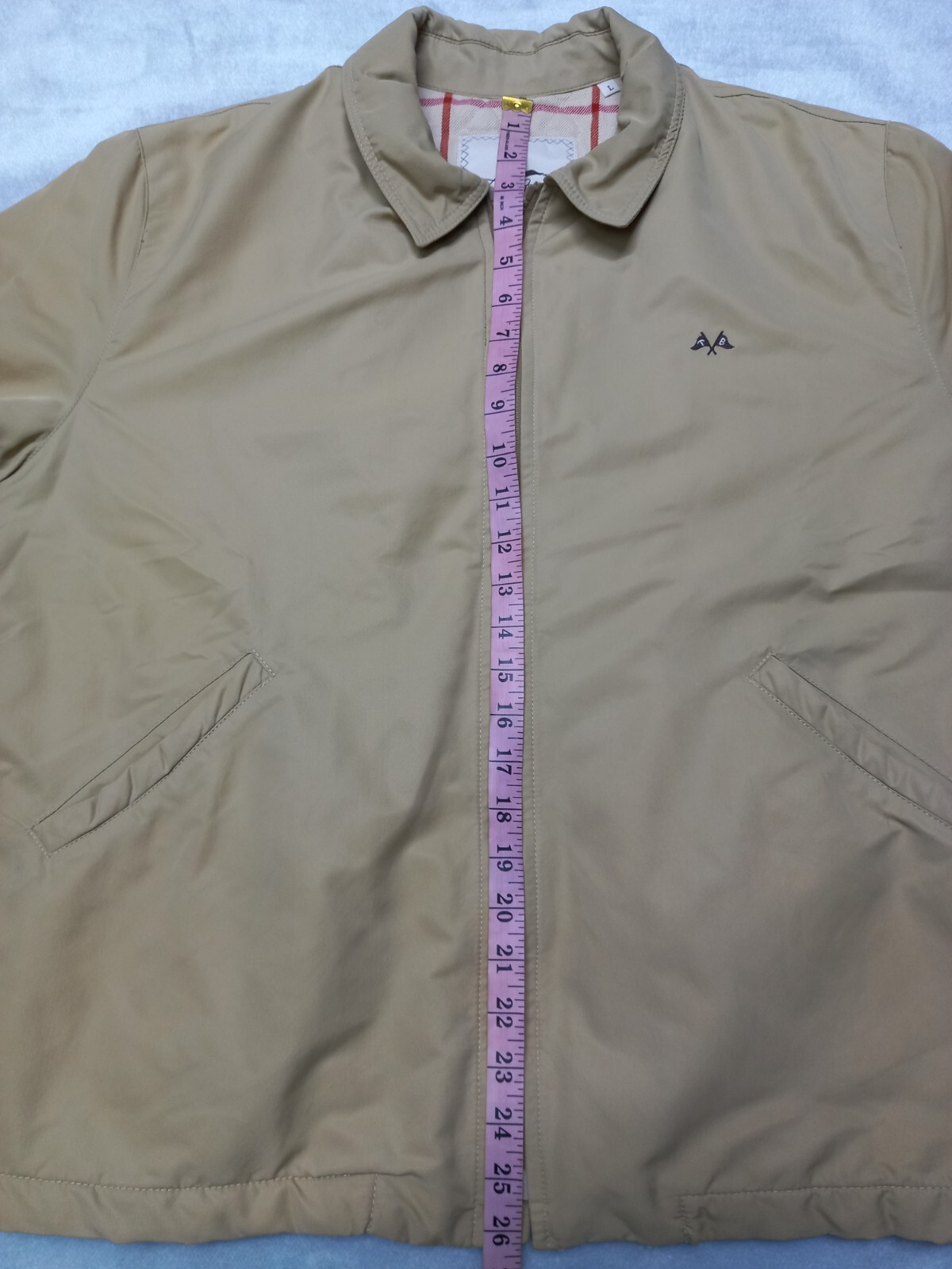 Vintage THOMAS BURBERRY Coat Bomber Jacket 100% Polyamide Logo Beige Men Size L