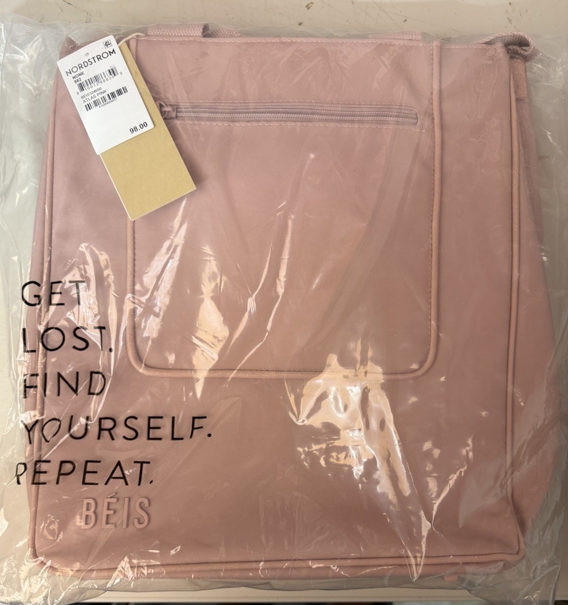 NWT BEIS The North To South Tote Bag in Atlas Pink