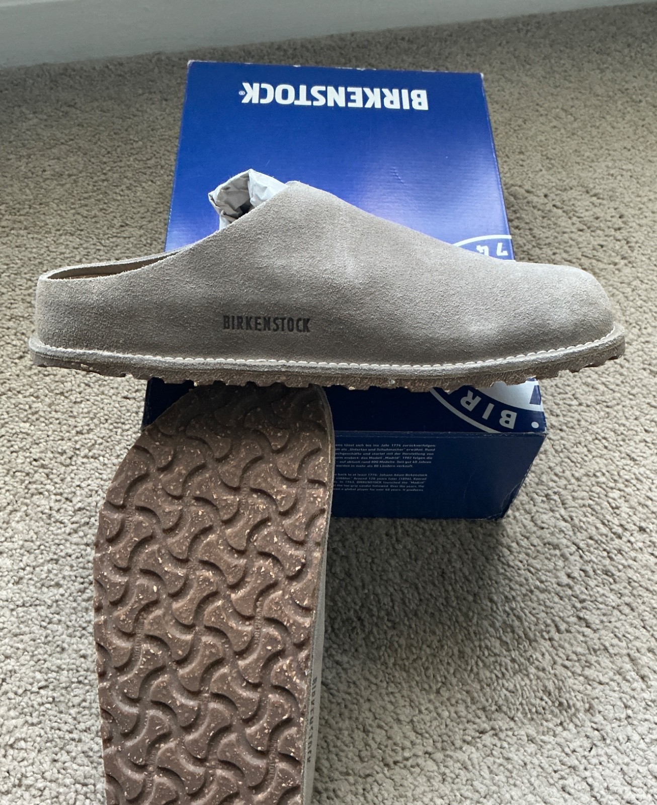 BIRKENSTOCK Zermatt Premium Suede Leather Size W 10 M8 Grey
