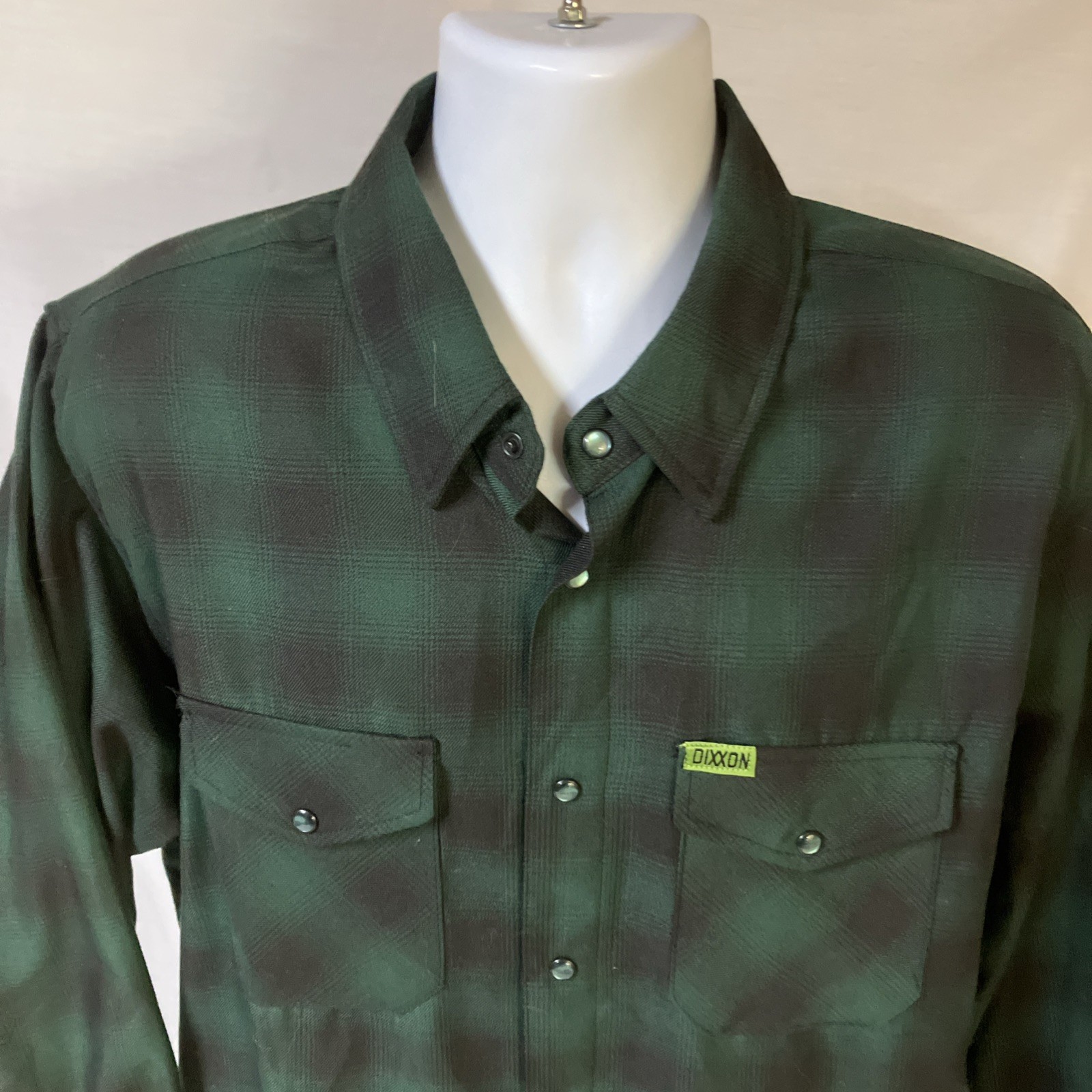Dixxon Flannel Co Shirt Mens XL Green Black Plaid Absinthe D-Tech Free Shipping!
