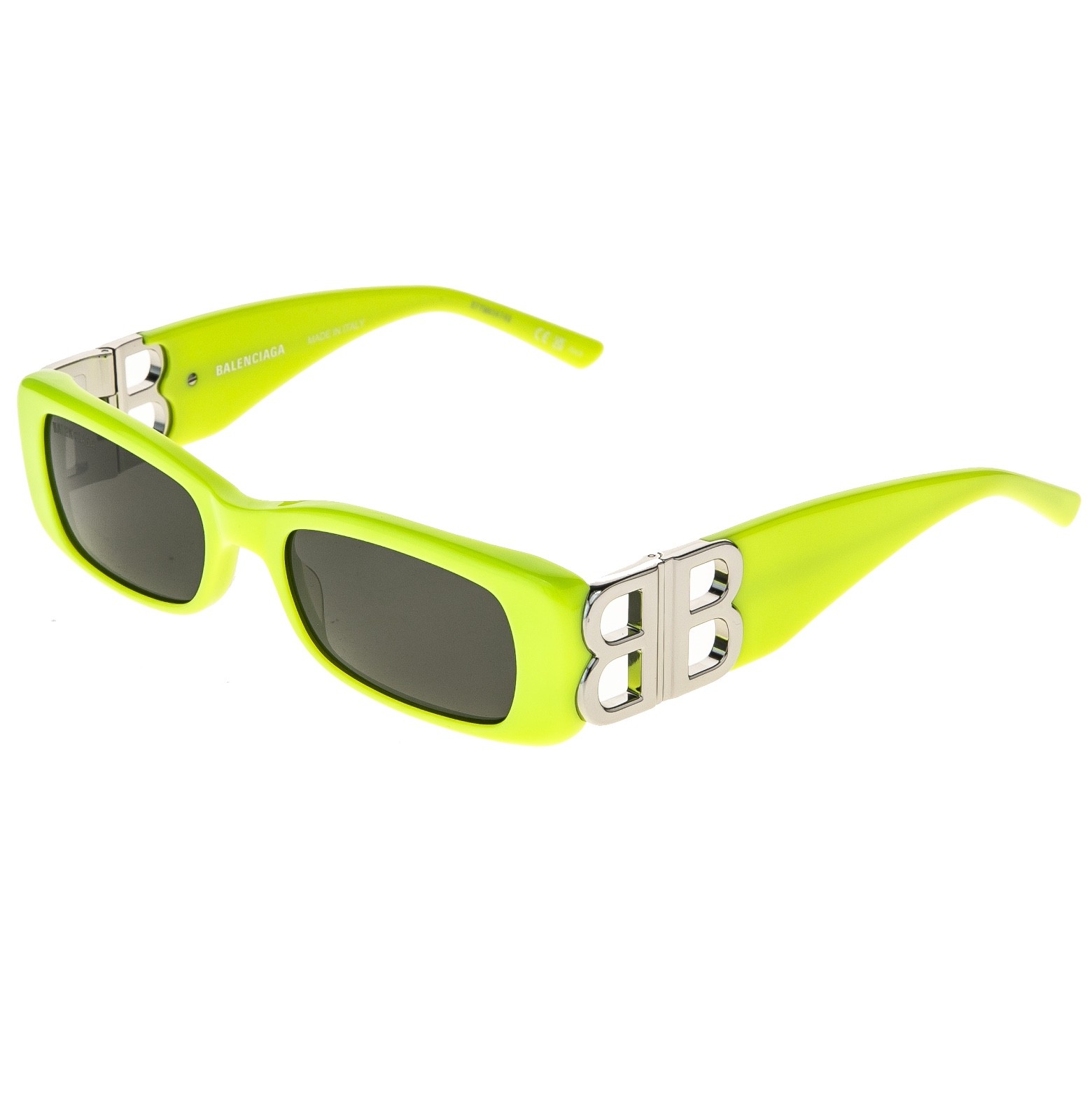 BALENCIAGA BB0096 DYNASTY 0096 Neon Fluo Yellow 008 Fashion BB Narrow Sunglasses
